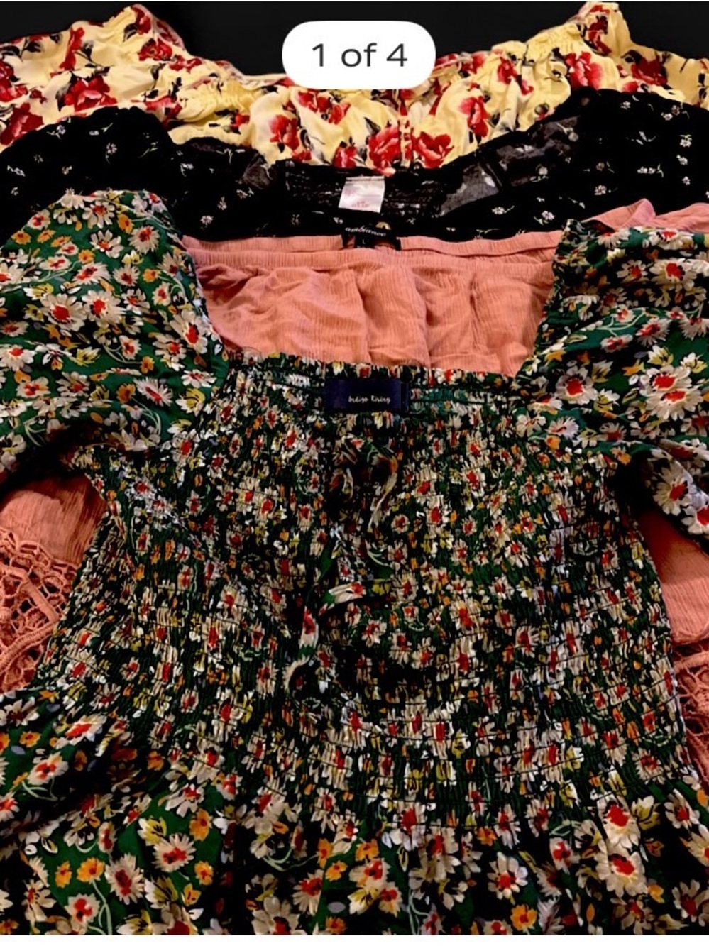 Smocked Floral Bundle blouses (4) shorts (1) skirt (1) closet cleaning